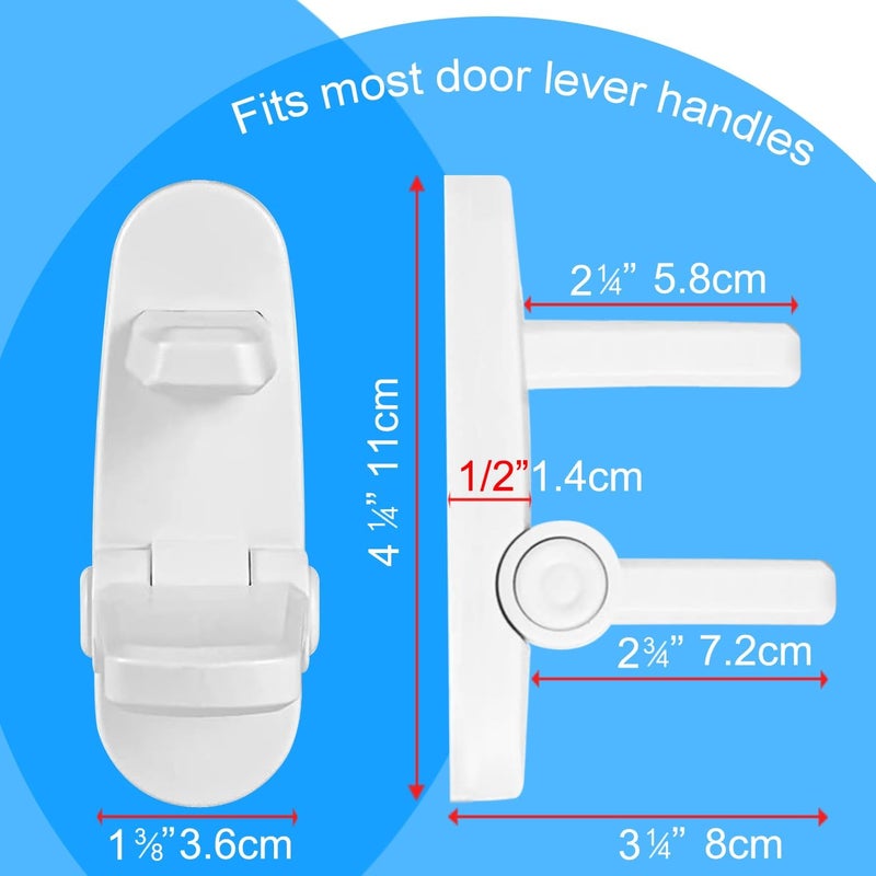 PENMAMA Childproof Door Lever Lock Baby safety locks for doors (1 Pack) Improved door safety for kids, 3M Adhesive No Drilling Child Safety Door Handle Lock. Simple Install, No Tools Needed (White, 1) - Image 2